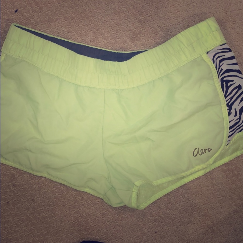 Lime green running shorts from Aero.